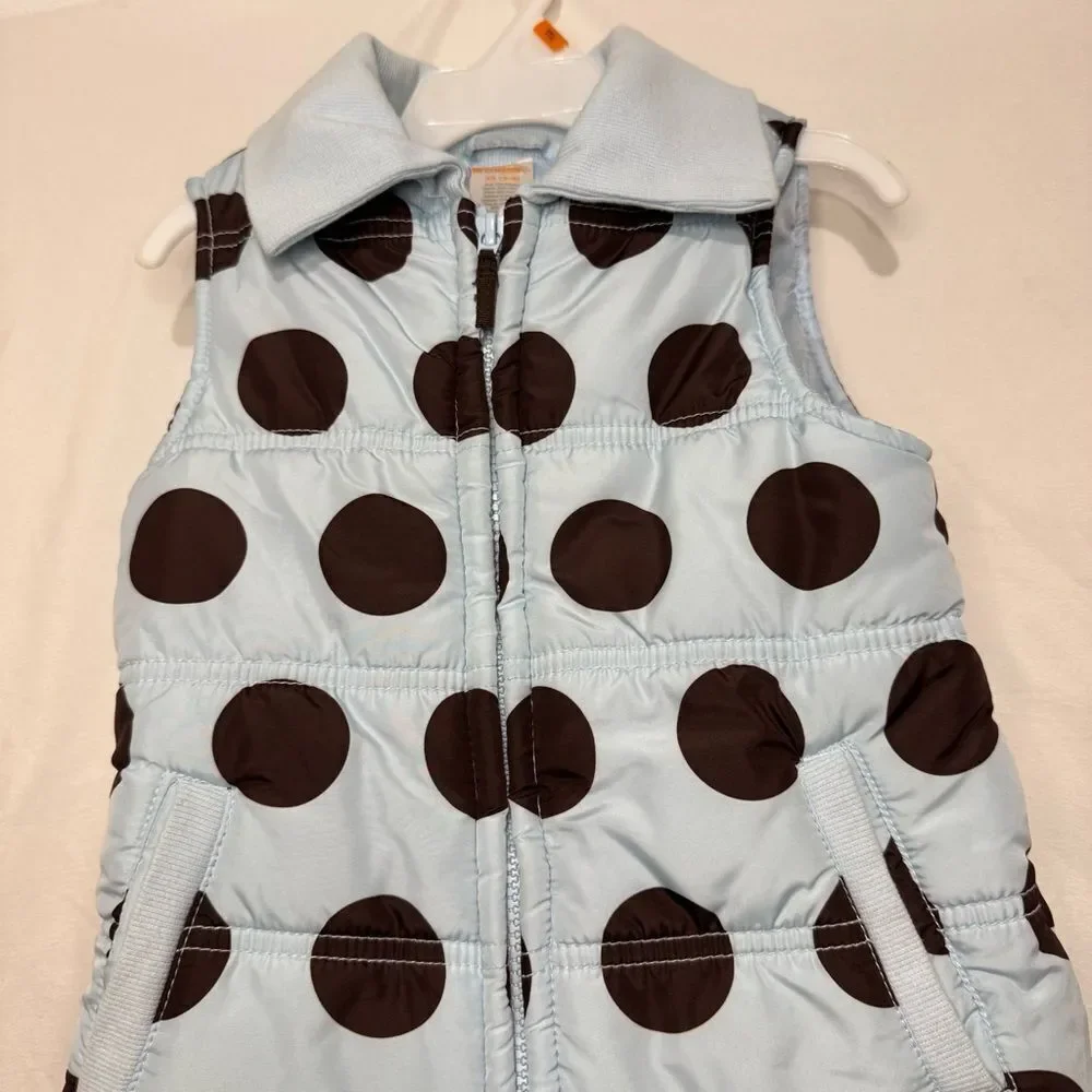Girls Gymboree Polka dot Puffer vest size XS(3-4)